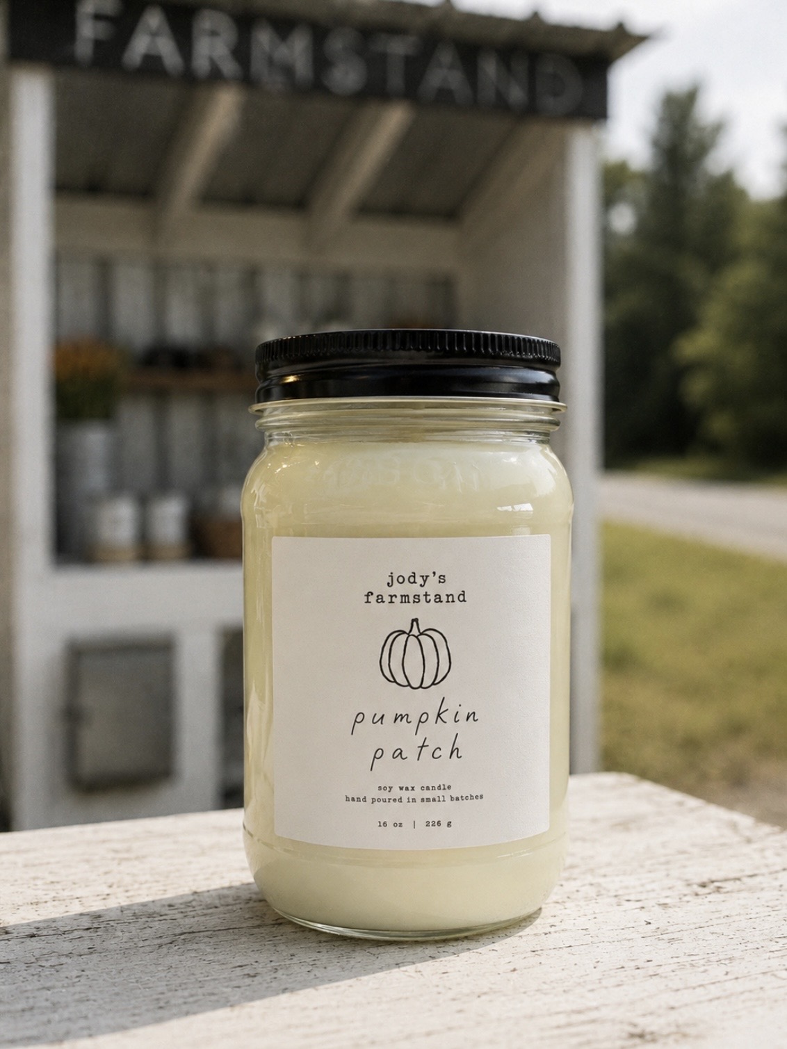 Pumpkin Patch soy wax candle from Jody's Farmstand